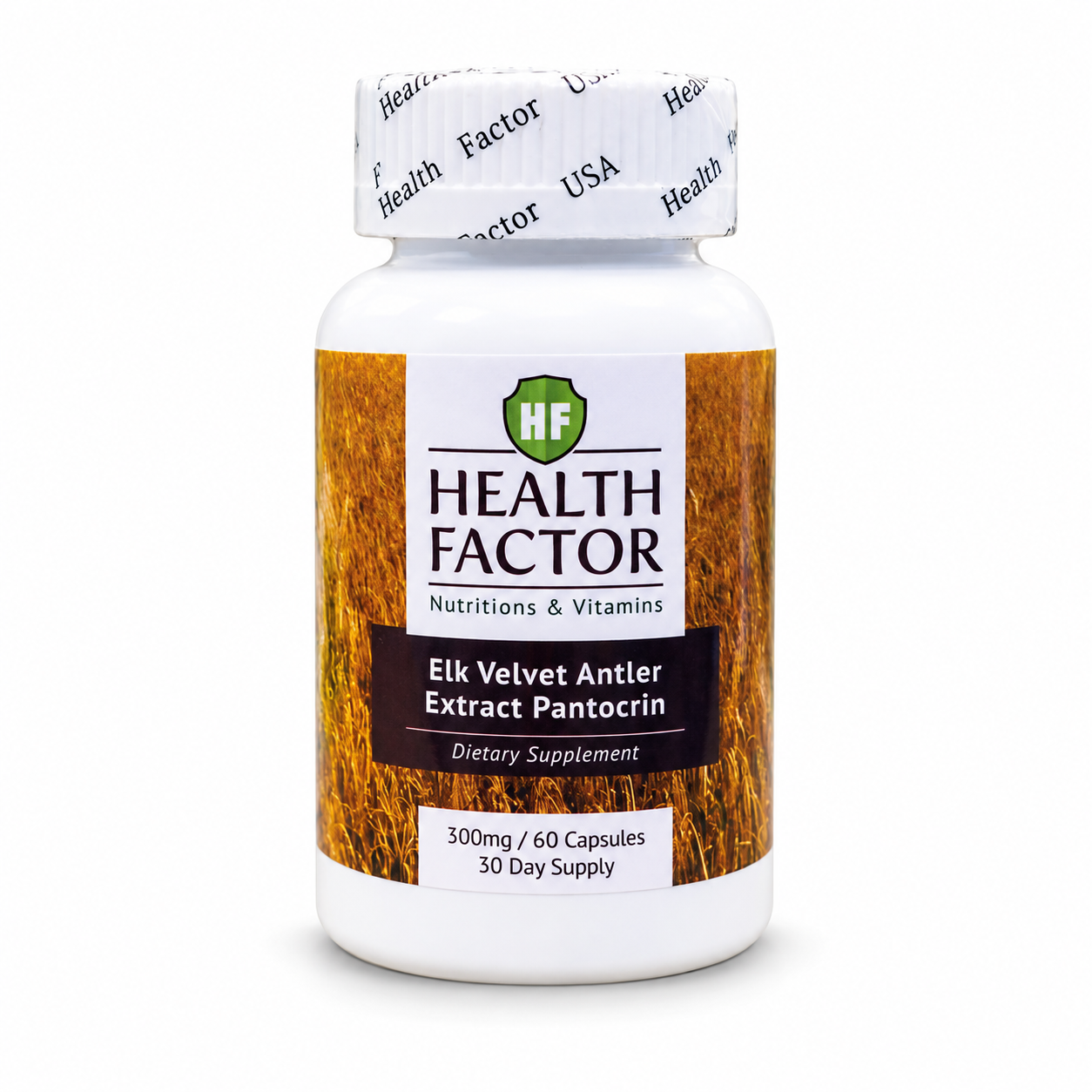Generated single-bottle artwork based on the original Health Factor packaging